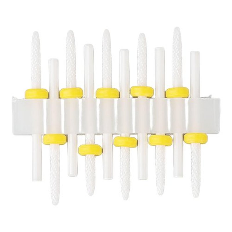 Sonew 10pcs Ceramic Nail Drill Bit Set, Gel Polish Cuticle Remover Bits, Nail Polishing Heads, Polish Removal Drill Bit, for Nail Artist Novice,
