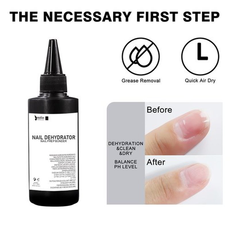 beautilux Professional Nail Dehydrator Gel Polish Acrylic Nails, 100ml Nail Prep Dehydrator Manicure (M-BD000-100)