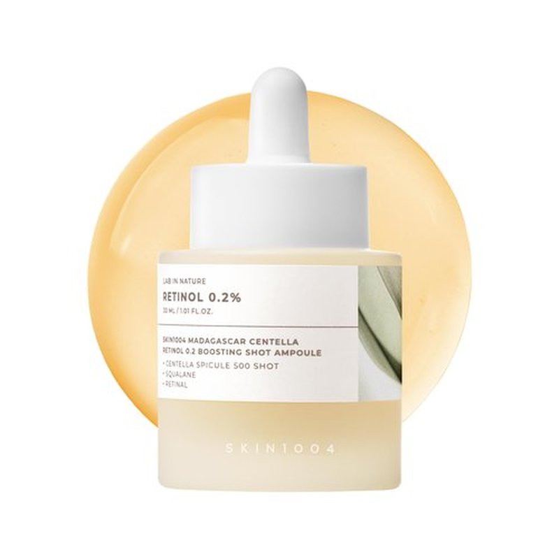 SKIN1004 Retinol 0.2% Boosting Shot Ampoule, Face Serum for Skin Elasticity, Facial Spicule Serum with Retinol & Retinal, Centella Ampoule for Fine Lines & Wrinkles, Korean Skin Care, 1.01fl.oz / 30ml