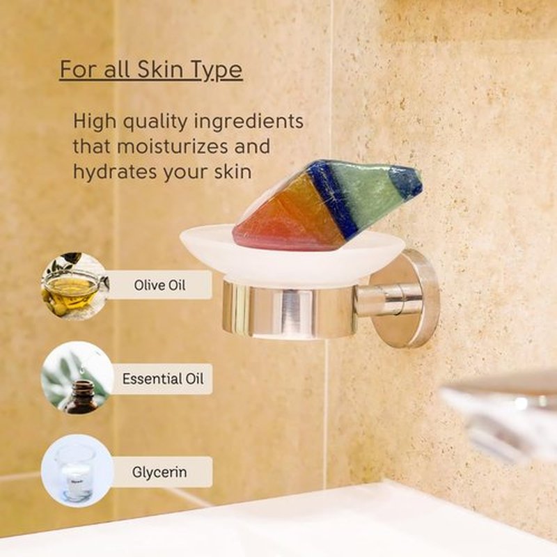 Earth & Home Rocksoap Bar Soap-Gemstone Soaps with Real Crystals Inside- Moisturizing & Scented Fancy Soap Gift for Women- Crystal Soap with Natural Ingredients & Essential Oil- Christmas soap gift