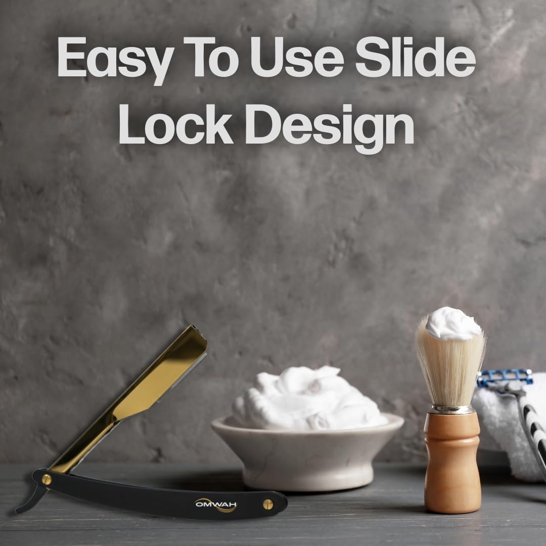 OMWAH - Professional Barber Straight Edge Razor (Slide Lock)