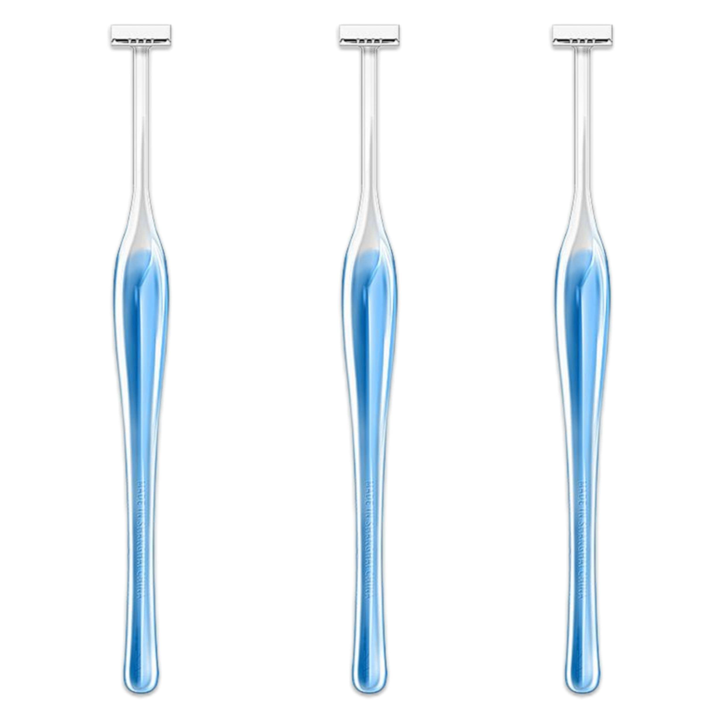 Munyee Hua 3Pcs Manual Razor Trimmer, T-Shaped Mini Hair Removal for Bikini Line Eyebrows Face Beard Precision Grooming with Skin-Friendly Design Reusable Personal Care Tool for Women Men(3 T Trimmer)
