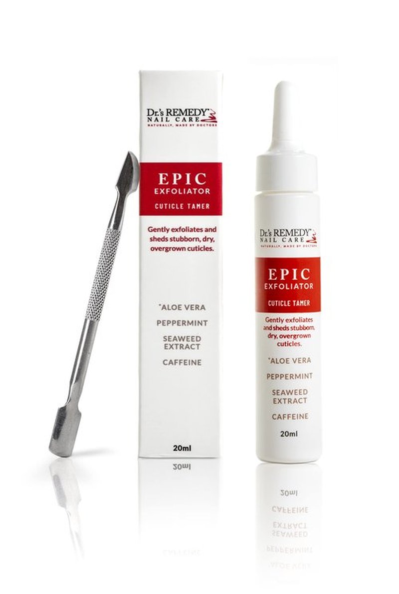 Dr.'s Remedy Epic Exfoliator and Cuticle Pusher Tool, lnstant Cuticle Remover 20 ml - Softens and Removes Excess Cuticles for Nail Care, Nail Kit
