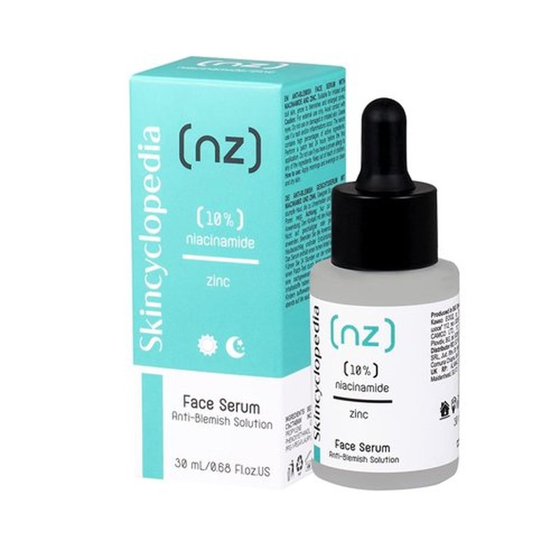 Skincyclopedia Pure Niacinamide & Zinc Face Serum, Anti Blemish Solution & Pore Minimizer, Acne Control & Oil Balancing, Clears Acne Marks & Blemishes
