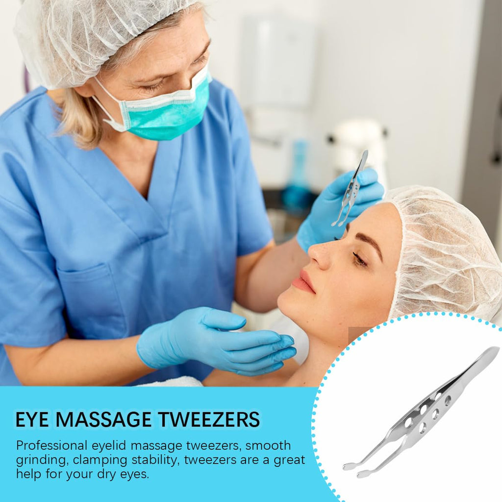 Expressor Forceps Stainless Steel Arita, Meibomian Gland Expressor Eyelid Massage Professional Face Care Craft Tools Forceps Eyelid Forceps for Dredge Gland Secretory Duct of Eyelid