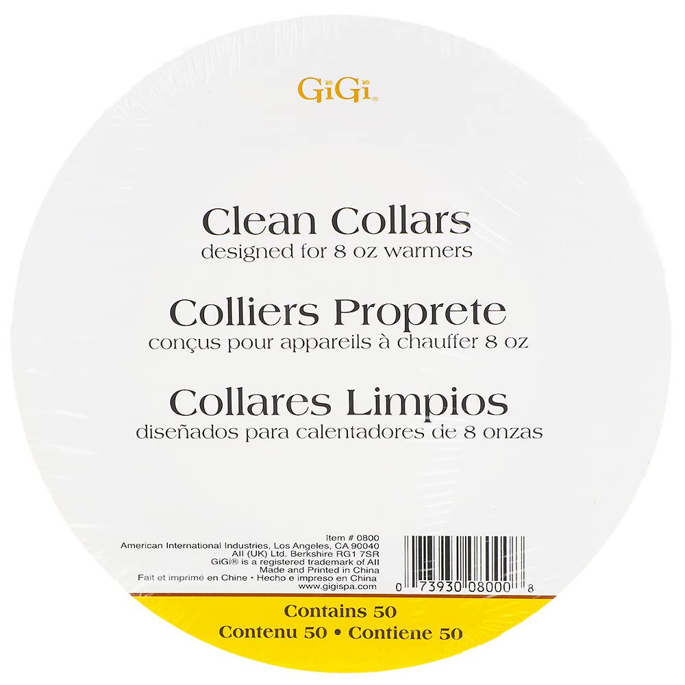 GiGi Collars for 8 oz Wax Warmers - Disposable Protective Paper Rings for Mess-Free Hair Removal, Beauty Accessory for Women & Men, 50 ct, 1 Pack