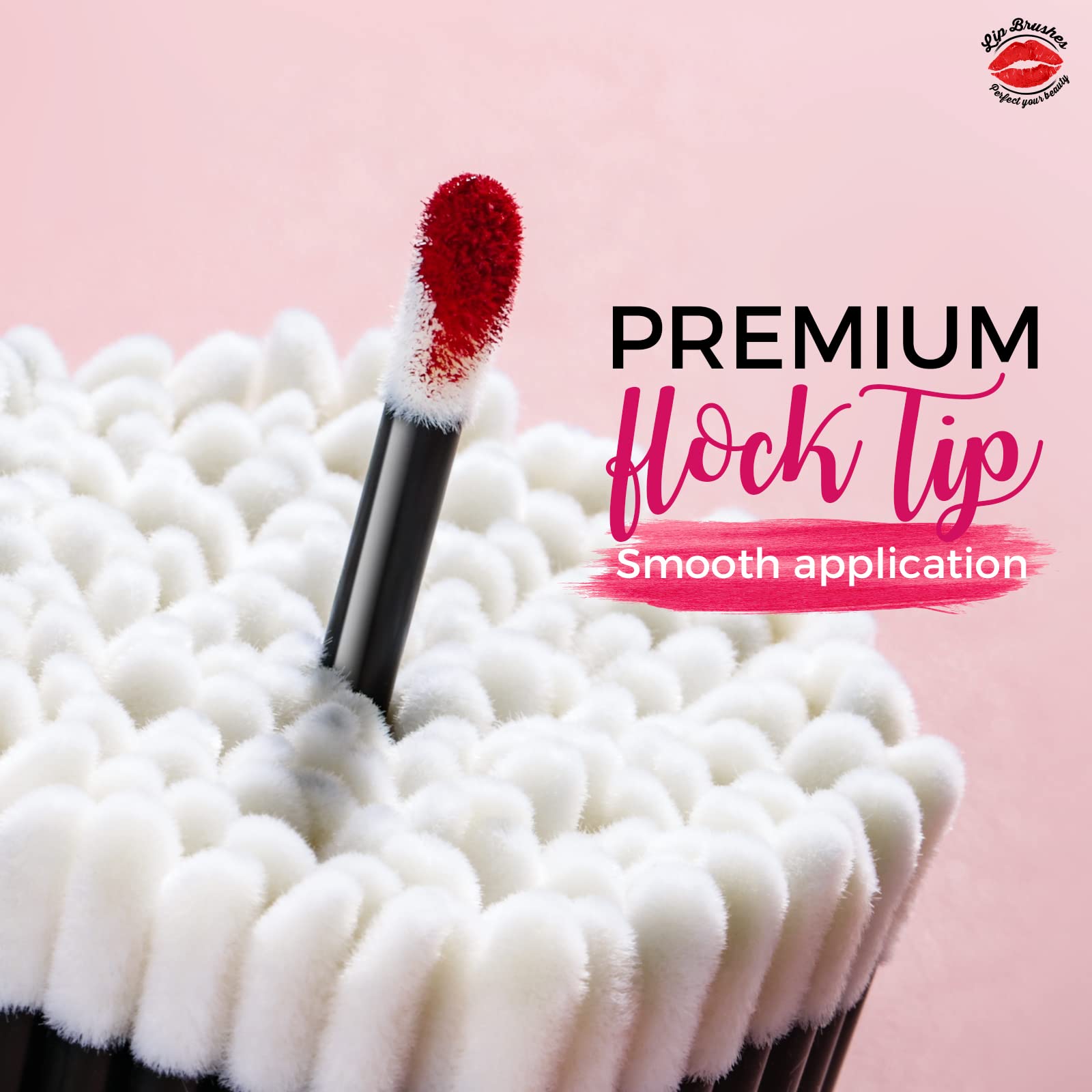 Teenitor 600 Pcs Lip Applicators Disposable Lip Wands, Lipstick Applicator Testers Lint Free Makeup Applicators, Lip Brushes Wands Makeup Tools Black
