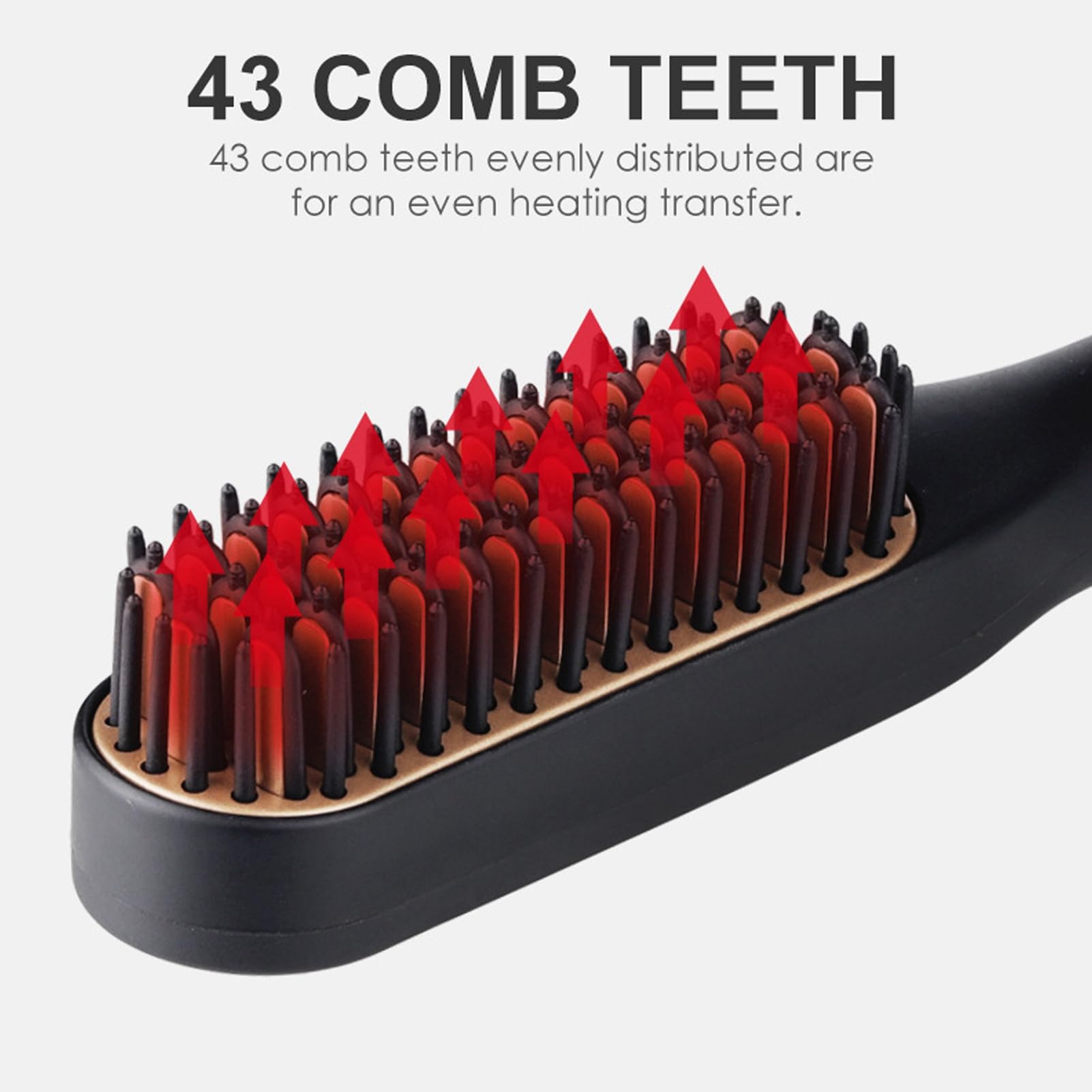 Electric Beard Straightening Comb Multifunctional Beard Straightener Brush Men Hair Styling Tool (US Plug)