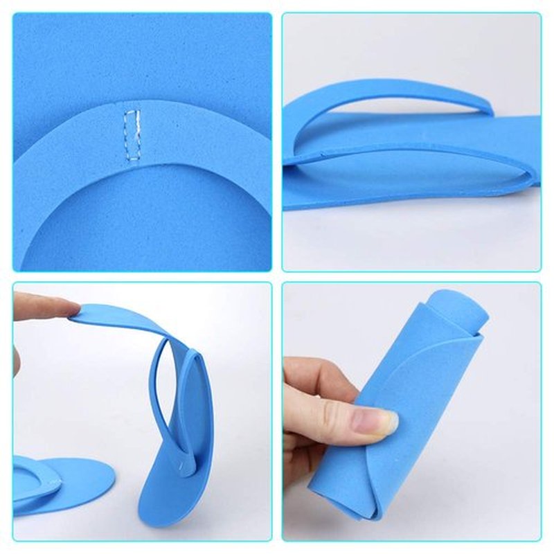 Hysagtek 12 Pairs Disposable Slippers Shower Sand Pedicure Beach Light Weight Foam Flip Flops, Sandals Random Color