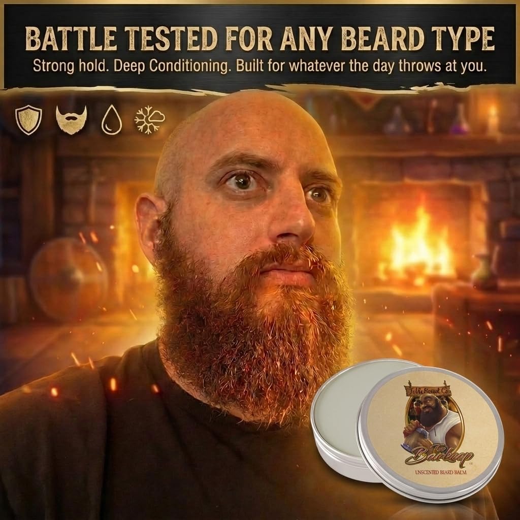 Fable Beard Co. Beard Balm - The Barkeep, Unscented, Natural Beard Balm for Men with Jojoba & Argan Oils, Beard Conditioner, Made in USA (2 Fl Oz)