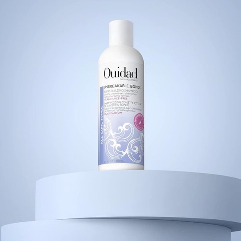 OUIDAD Unbreakable Bonds Shampoo - Bond Building Formula for Curly Hair | Fragrance-Free, 8.5 oz