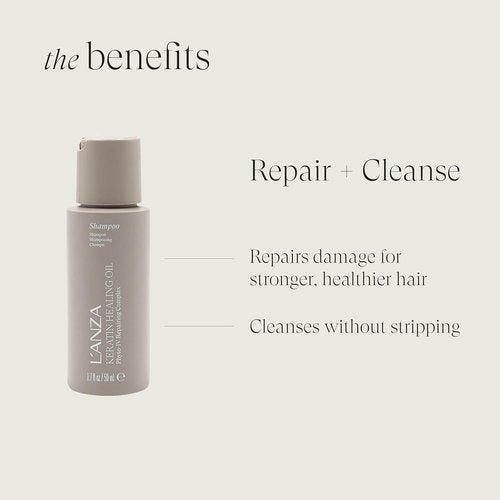 L'ANZA Keratin Healing Oil Shampoo - Hydrating Cleanse for Softness & Shine | Color Safe, Sulfate Free