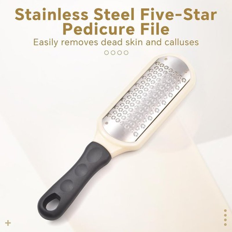 Colossal Foot File - Stainless Steel Pedicure Rasp for Effective Hard Skin Removal | White