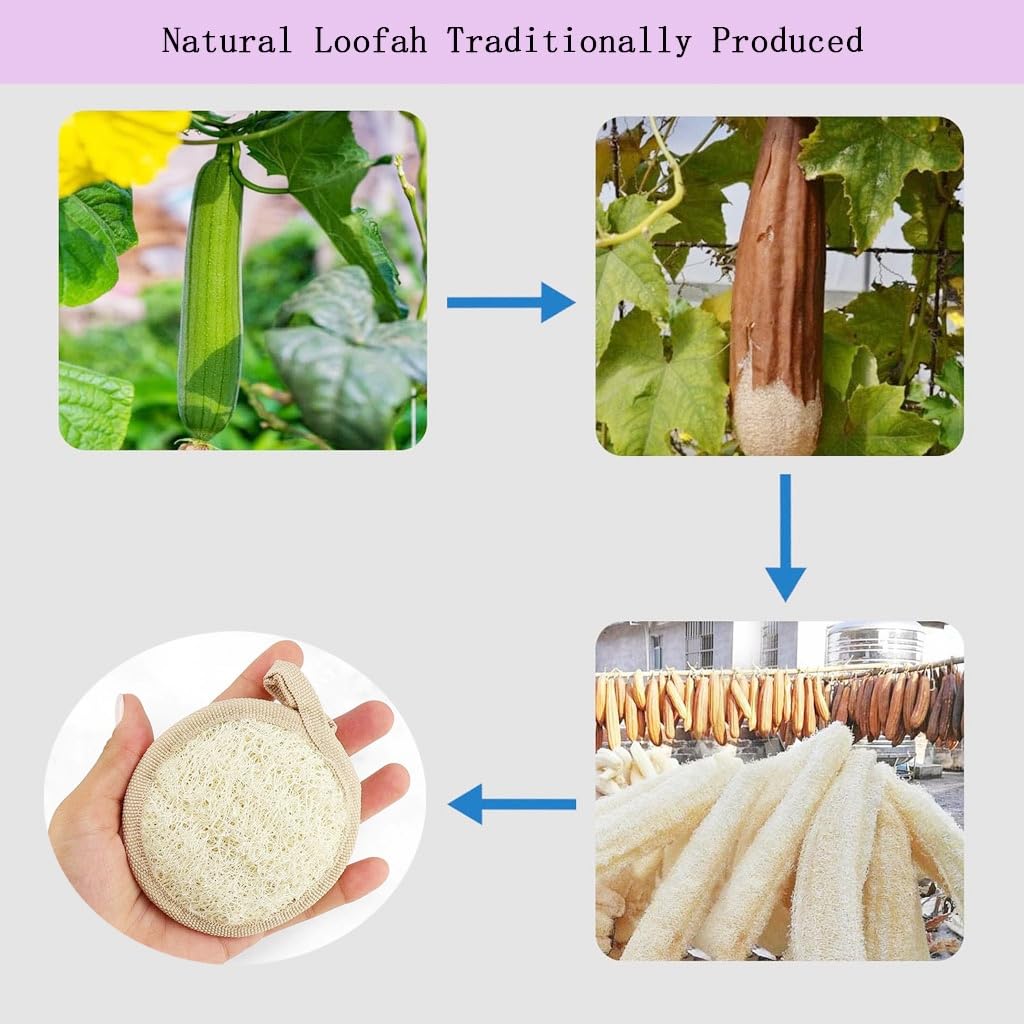 haikuluo Natural Loofah face Scrubber Pads, 6 Pack