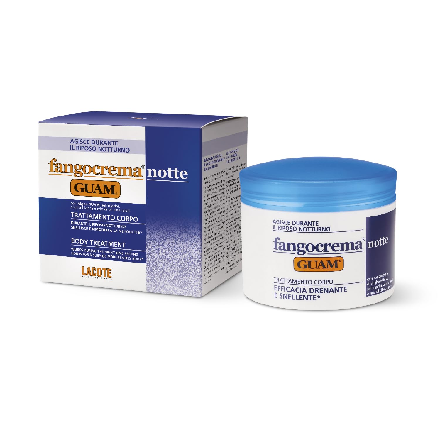 GUAM Fangocrema Notte Seaweed Night Anti Cellulite Cream – Overnight Skin Firming Body Cream with Shea Butter – De-puffing Cellulite Cream for Thighs and Butt – Slimming Body Cream (6.7 oz)
