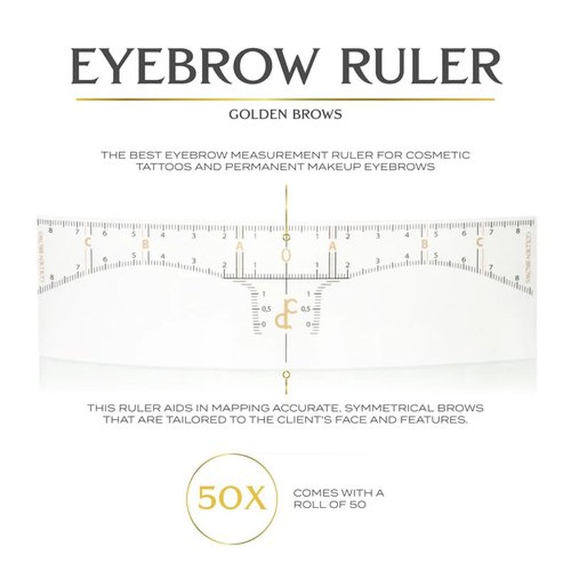 Daria Chuprys Original Golden Brows Eyebrow Measurement Ruler Roll of 50pcs