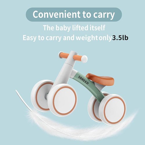 SEREED Baby Balance Bike - 4-Wheel Toddler Bike for 1-Year-Olds | Perfect First Birthday Gift