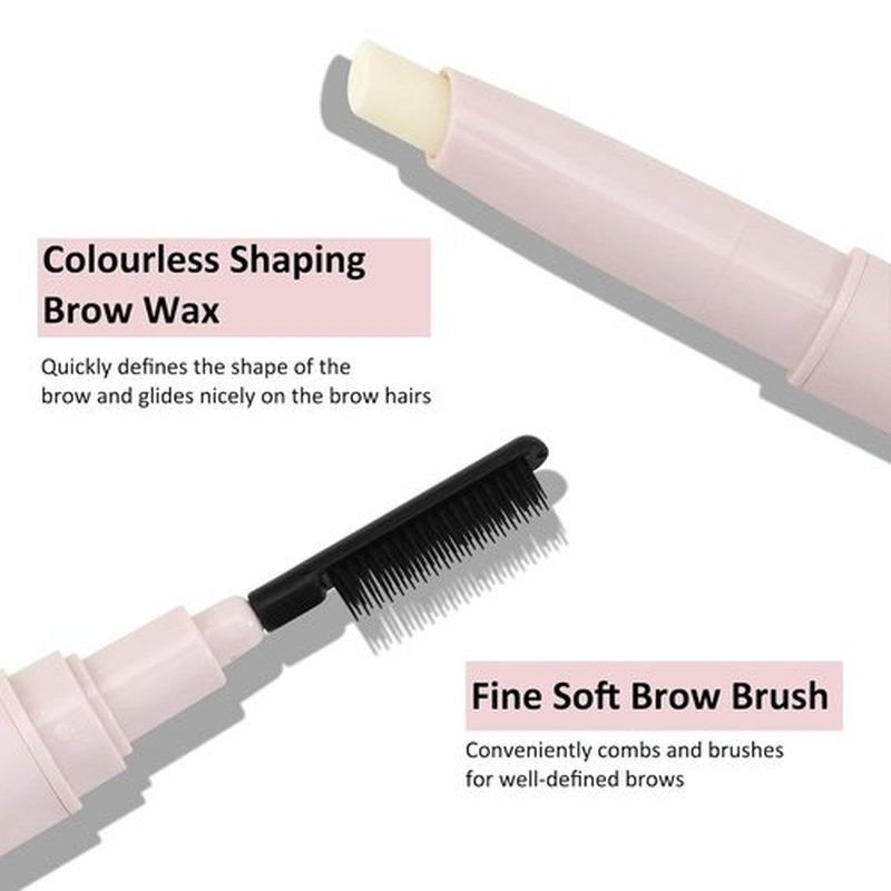 Boobeen Brow Wax - Clear Waterproof Eyebrow Styling Pencil with Slanted Tip for Long-Lasting Hold