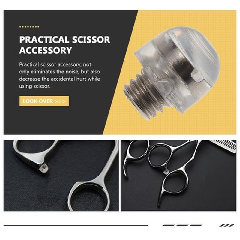 POPETPOP 20 Pcs Hair Scissors Rubber Silencer: Silver Hair Scissor Muffler Accessories, Rubber Muffler for Barber Salon Styling Tools Replacement