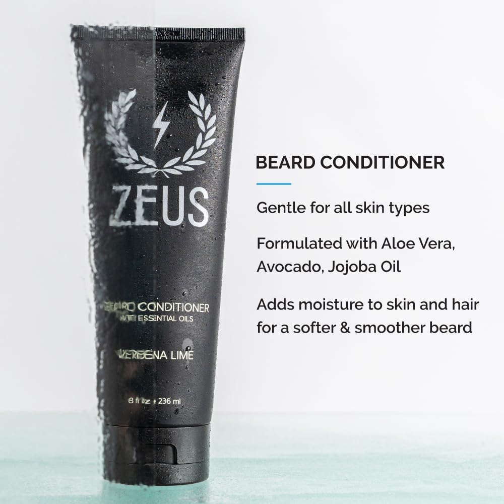 ZEUS Thick Beard Care Starter Kit for Men (Made in USA) Sandalwood