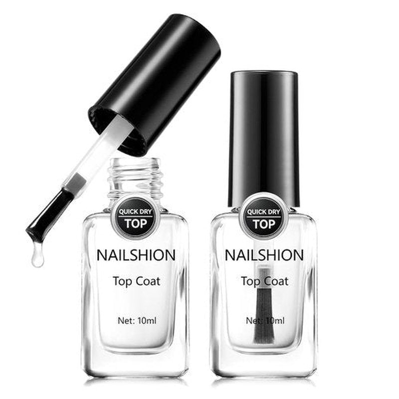 Skiennix Clear Nail Polish | Glossy Top Coat - Quick Dry, Long-Lasting Shine, Vegan, 2 Pack
