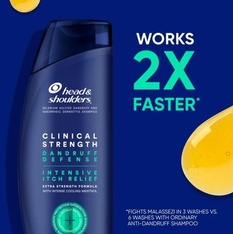Head & Shoulders Clinical Strength Dandruff Defense 2-in-1 Shampoo + Conditioner, Itch Relief Shampoo, Flake Control, Seborrheic Dermatitis Care, 13.5 Ounce Bottles, Pack of 2
