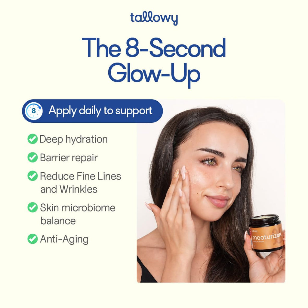 100% Grass-Fed Beef Tallow Balm for Skin – Non-Toxic Whipped Moisturizer for Face & Body – Soothes Dry, Sensitive Skin & Eczema – Eucalyptus Spearmint (4 oz)