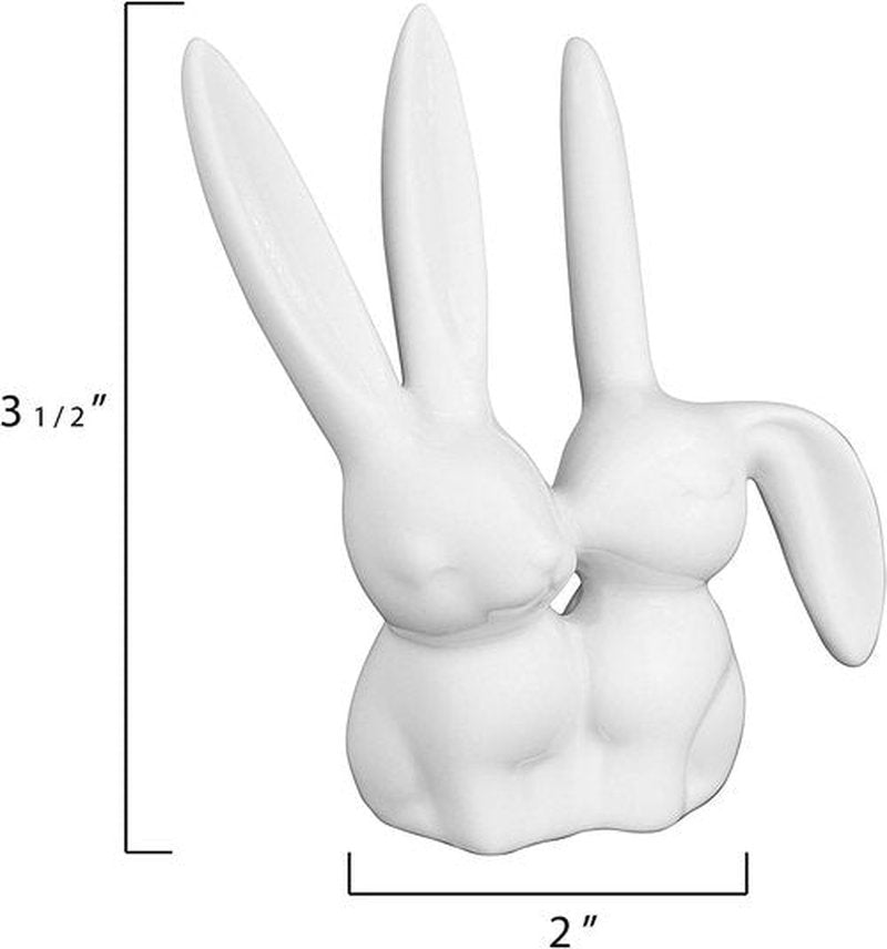 Creative Co-Op Ceramic Bunny Rabbits Ring Holder - Charming Jewelry Organizer | Cute Home Decor