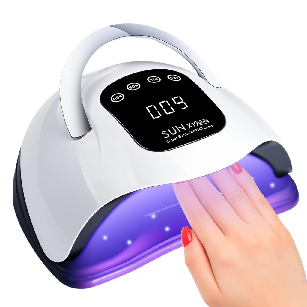 UV LED Nail Lamp with 72 Beads, 320W Nail Curing Lamps for Gel Polish with Automatic Sensor/4 Timer Setting,Led Nail Dryer, Professional Nail Art Drying Tools for Fingernail and Toenail.