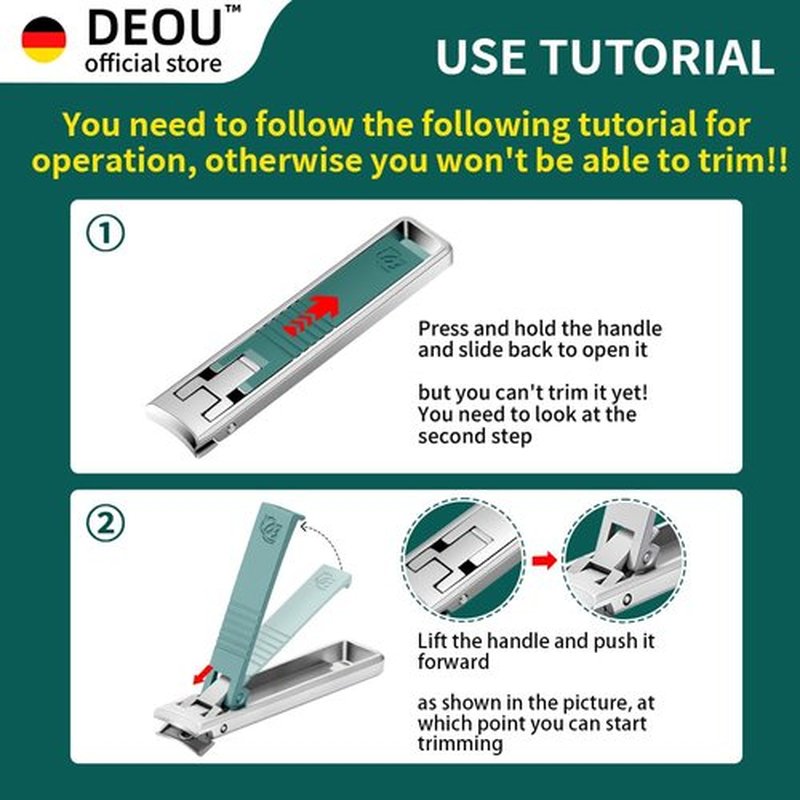 DEOU Folding Ultra-Thin Nail Clippers, Newly Upgraded Anti-Splash mini Stainless Steel Manicure Tool, take with You When Traveling, own Nail File, Men's and Women's Gifts (Nail Clippers + Gift Box)