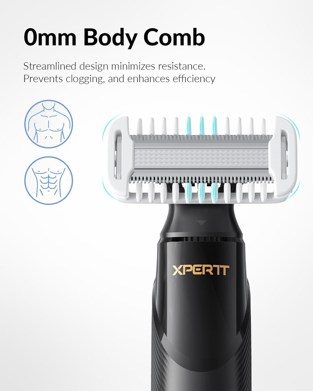Trimcoo Trimmer Comb Set H1/H3 (S-130510) - 0mm Skin Guard, 3mm Body Comb, 1/2/3/5mm Locking Combs, Travel Case, Durable ABS Material - Ideal for Face, Body & Sensitive Areas, Convenient Storage