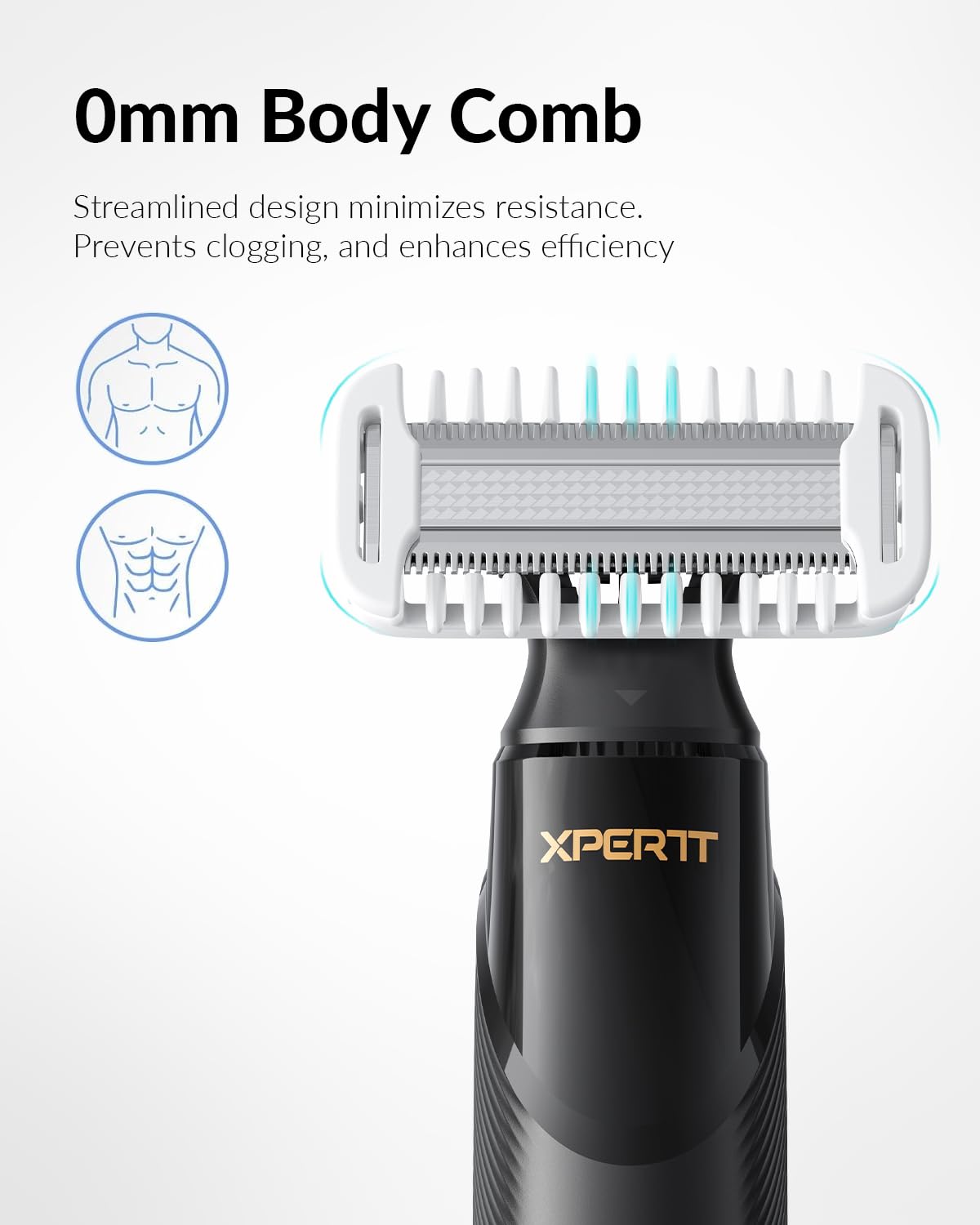 Trimcoo Trimmer Comb Set H1/H3 (S-130510) - 0mm Skin Guard, 3mm Body Comb, 1/2/3/5mm Locking Combs, Travel Case, Durable ABS Material - Ideal for Face, Body & Sensitive Areas, Convenient Storage