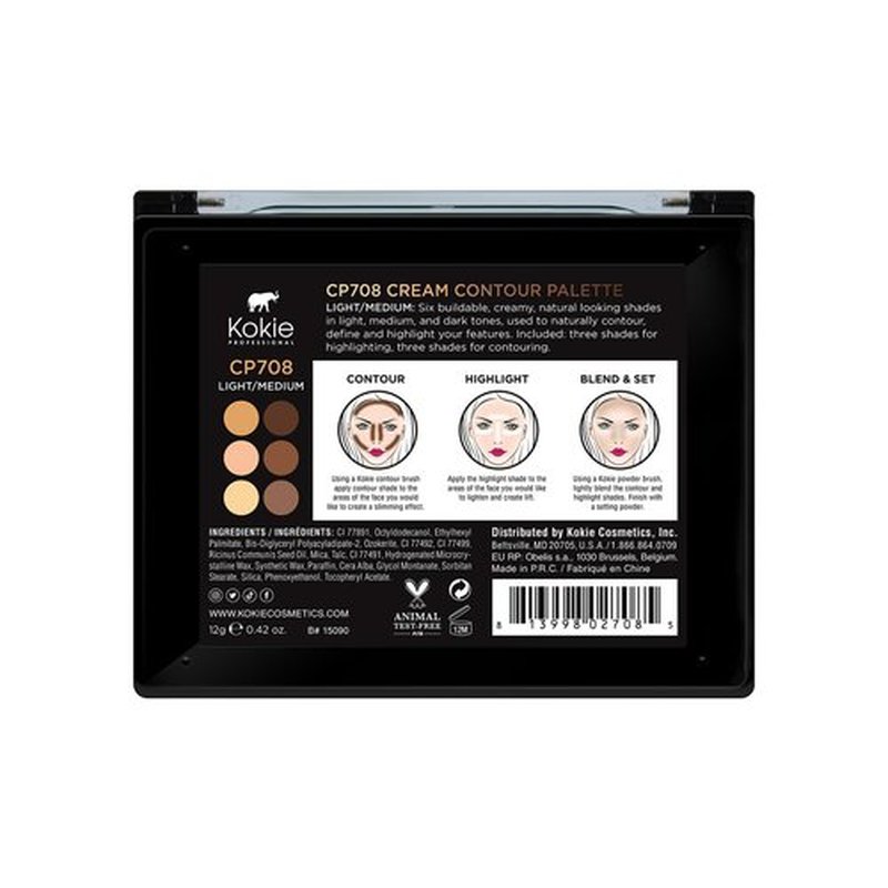 Kokie Cosmetics Cream Contour Kit, Light/Medium, 0.42 Ounce