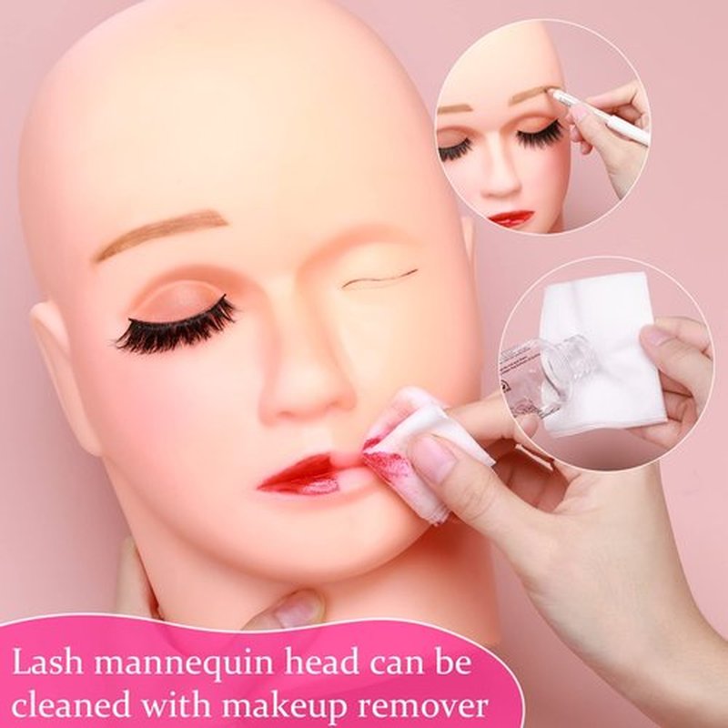 Reginary 6 Pcs Lash Mannequin Head Silicone Plastic Makeup Training Heads for Makeup Eyelash Grafting Massage and Esthetics Practice(White)