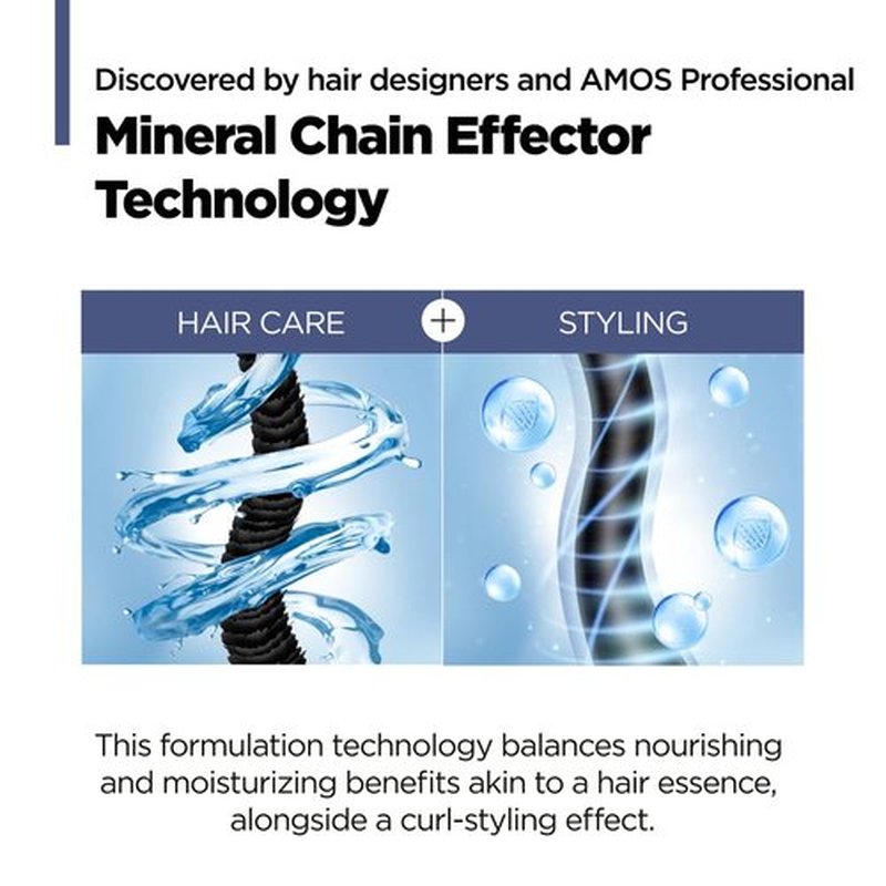 AMOS PROFESSIONAL Curling Essence 2X Bouncy Wave 5 fl oz – Korean Hair Essence for Wavy & Curly Hair, Frizz Control Styling Gel with Soft Hold, Curl Definition, Non-Sticky Finish