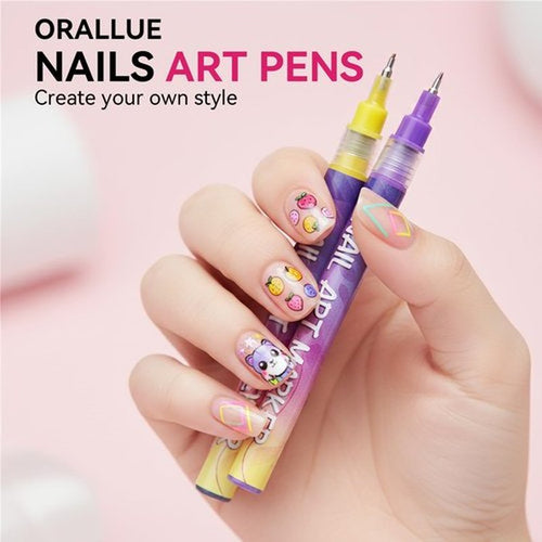 12 Colors Nail Art Pens Set, Nail Art Markers for Dotting, Drawing, Painting & Lining, Acrylic Nail Polish Pens for Beginners, 0.5mm Fine Tip,Quick Dry,Waterproof