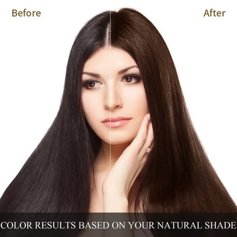 Ivnil Augeashair Dark Brown Hair Dye Shampoo for Gray Augeas Instant Color 3 in 1 Women and Men Augeo, Herbal Ingredients 100% Grey Coverage 500ML