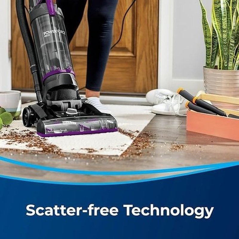Power Force Helix Bagless Upright Vacuum - Powerful Suction for Pet Hair & Carpets | 23ft Cord, 5 Height Settings, Violet