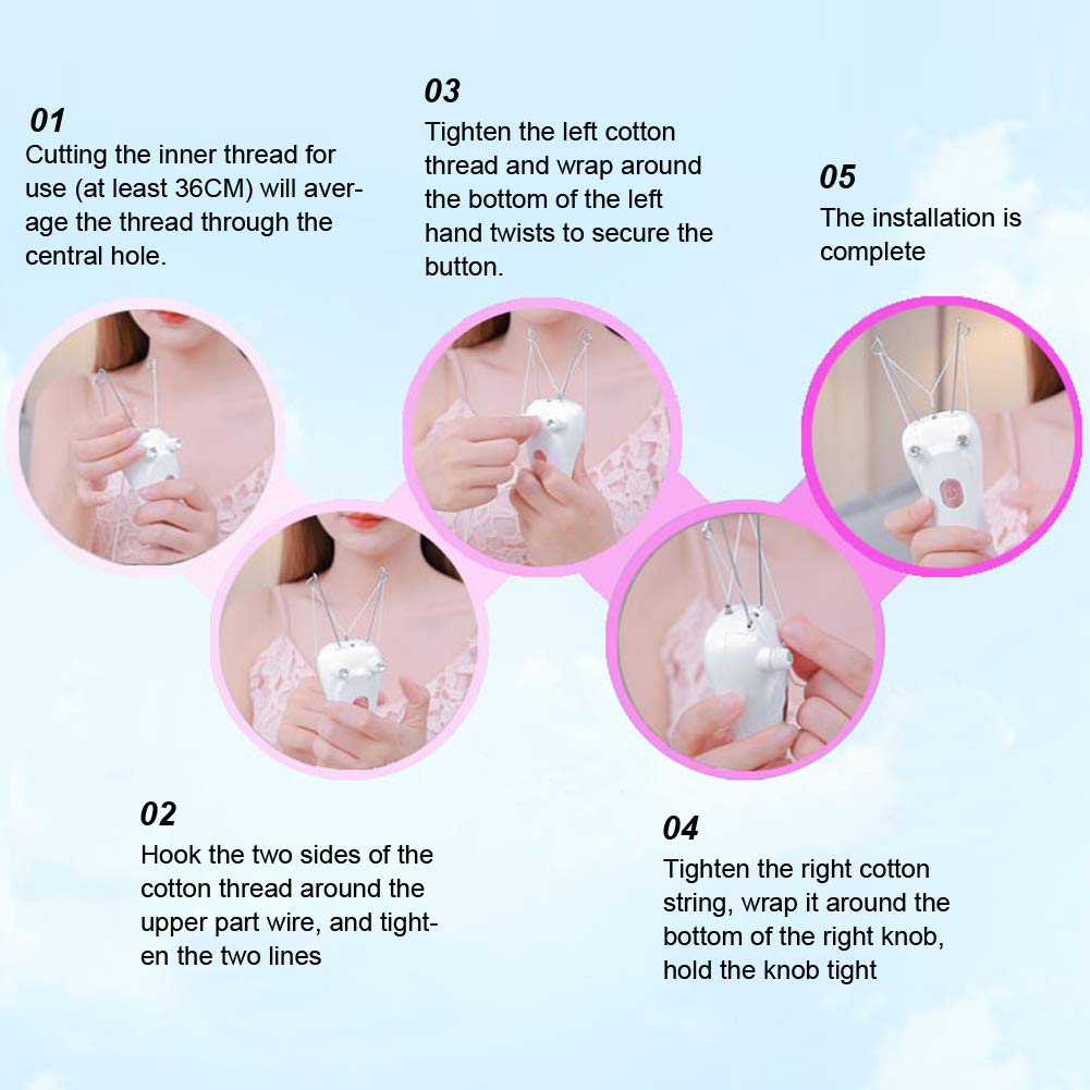 Ejoyous Electric Face Eyebrow Threading Epilator, USB Charging, Cotton Thread Depilation Machine, Women Girls Ladies