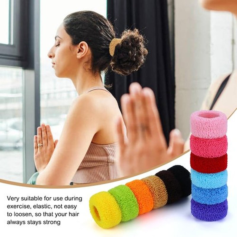 Dizila 36 Pieces Super Stretchy Knit Cloth Hair Ties Scrunchies Ponytail Holders Wool Loop Hair Elastics Accessories for Women Girls Teens Kids
