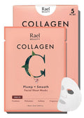 Rael Collagen Face Masks - Nourishing Bamboo Sheet Masks with Fruit Extracts | 5 Sheets for All Skin Types