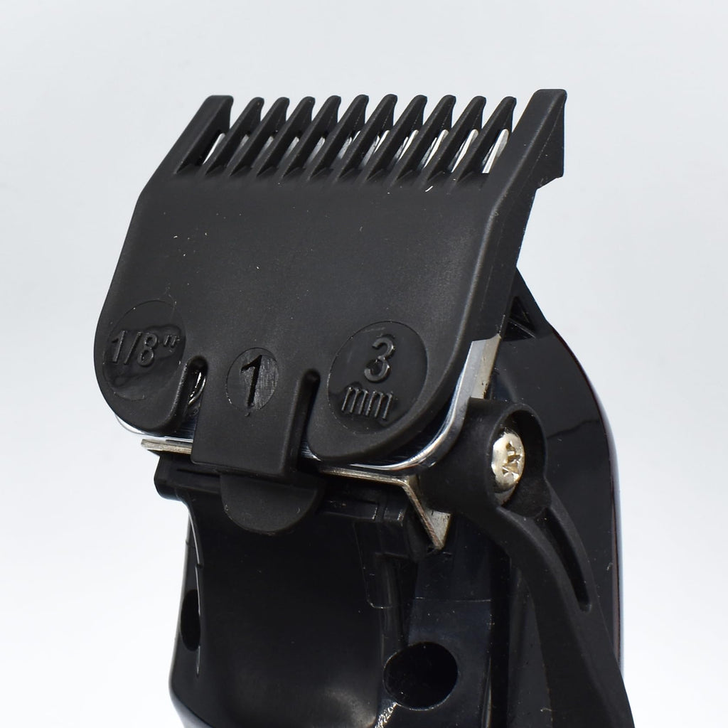 4 Pieces 4 Sizes Black Nylon Professional Hair Clipper Guide Guard Combs #3170-400, 1/8", 1/4", 3/8", 1/2" Compatible with Wahl Standard Full Sized 5 Star Series Magic Clip Hair Clipper Models (Black)