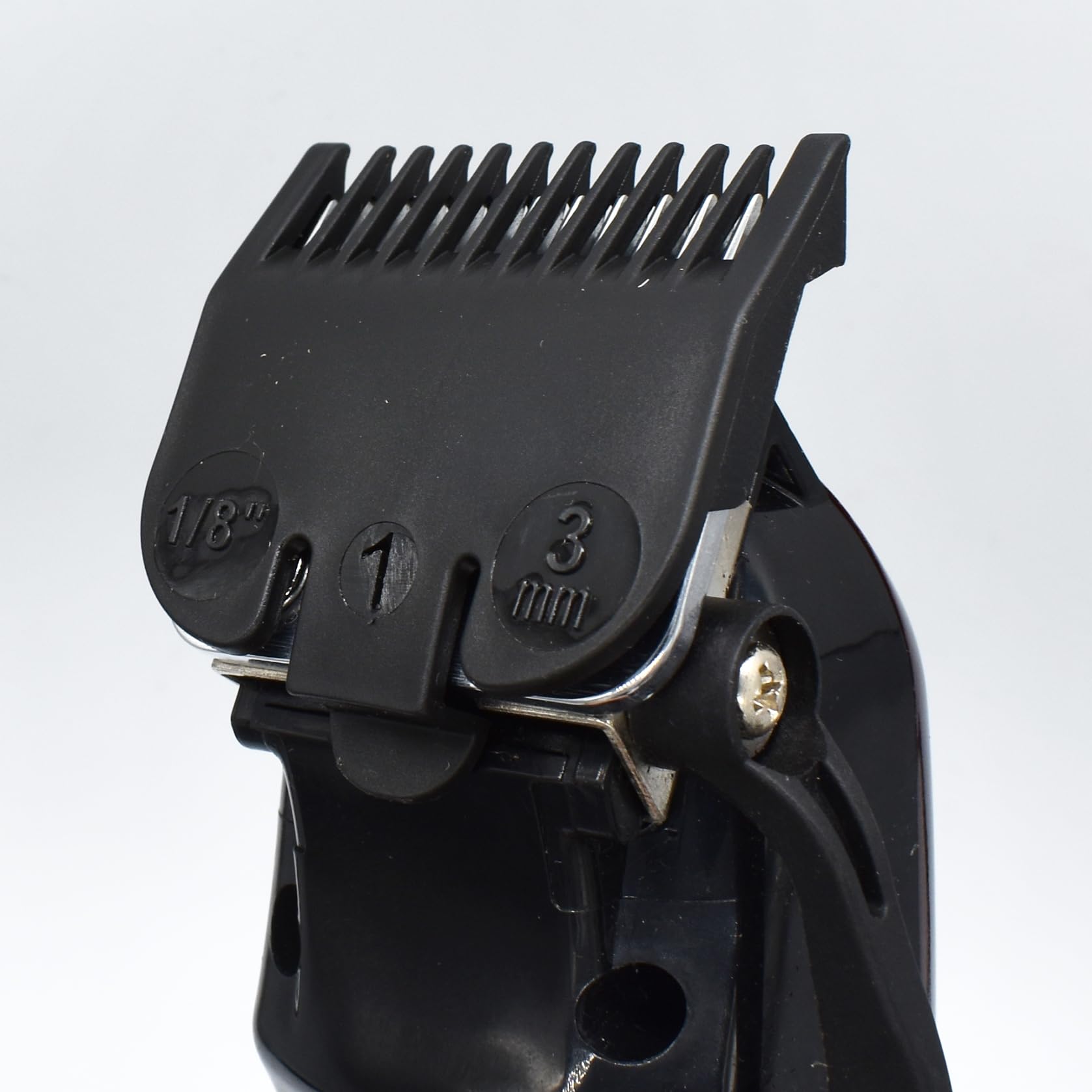 4 Pieces 4 Sizes Black Nylon Professional Hair Clipper Guide Guard Combs #3170-400, 1/8", 1/4", 3/8", 1/2" Compatible with Wahl Standard Full Sized 5 Star Series Magic Clip Hair Clipper Models (Black)