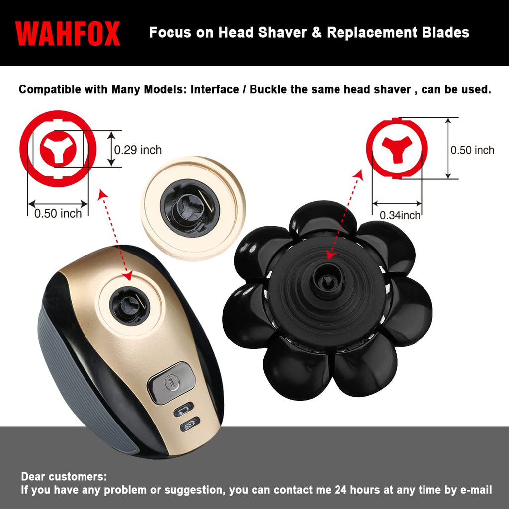 Universa 8 Blades Replacement Heads for Mainstream head shaver brands, Head Shaver Replacement Blades (8 Black)