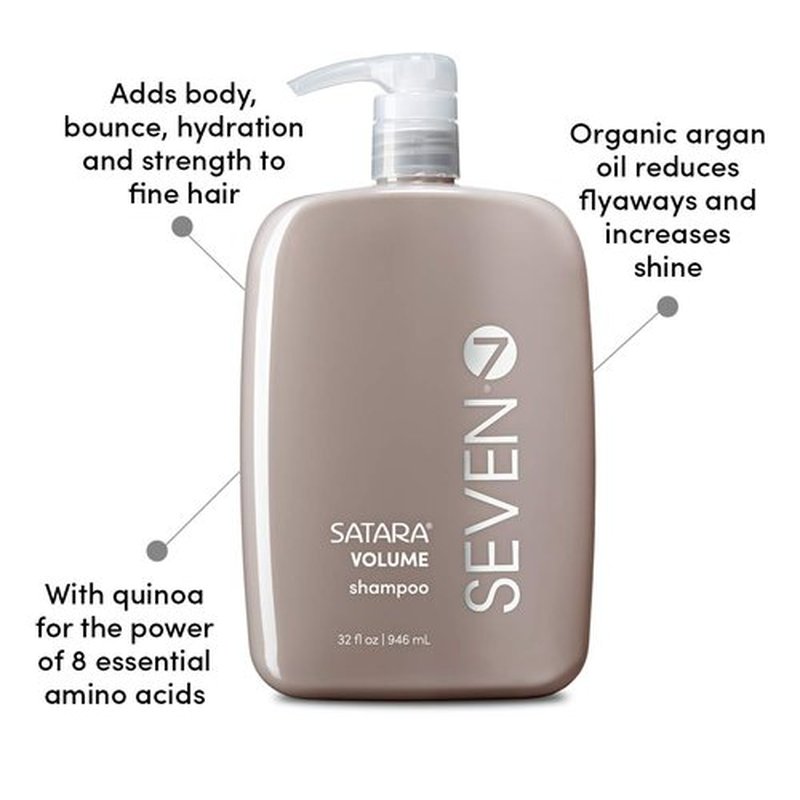 SEVEN Haircare Satara Volume Shampoo - Sulfate & Paraben Free, Pro Vitamin B5 & Argan Oil, 32oz