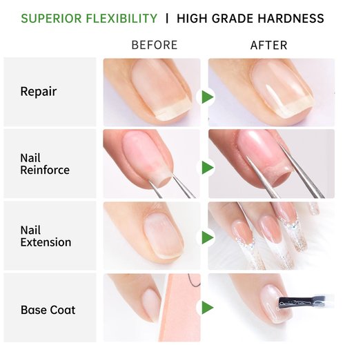 Love easy 6-in-1 Builder Gel & Base Coat for Nails, Enhance Building Strengthening Apex Enhancement Soft Gel Polish, Beginner Friendly with Upgraded Brush (Nude Pink, pH 5)