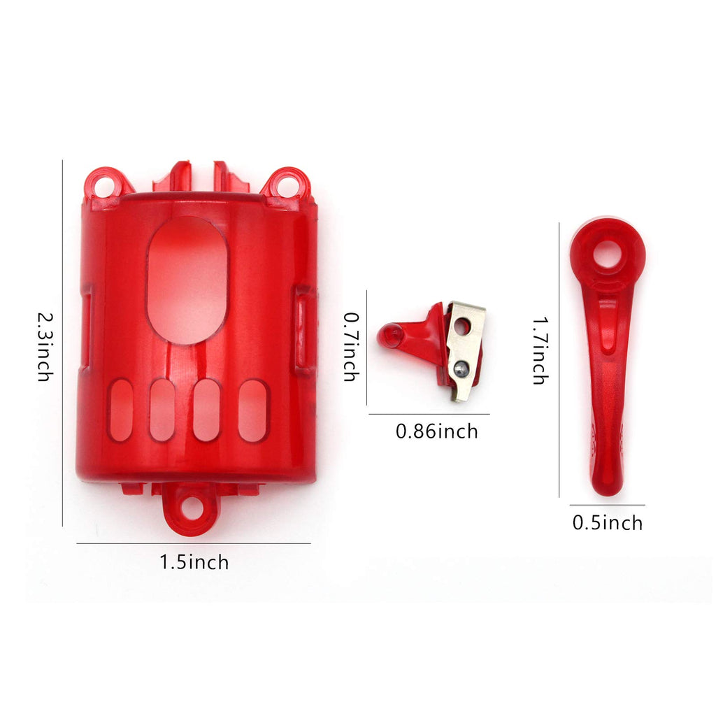 Anrom Hair Clipper Accessories DIY 3PCS, Replacement Dial Button, Switch, Motor Cover Parts for Wahl 5-Star Series Magic Clip Clipper # 8148, 8591 (Red)