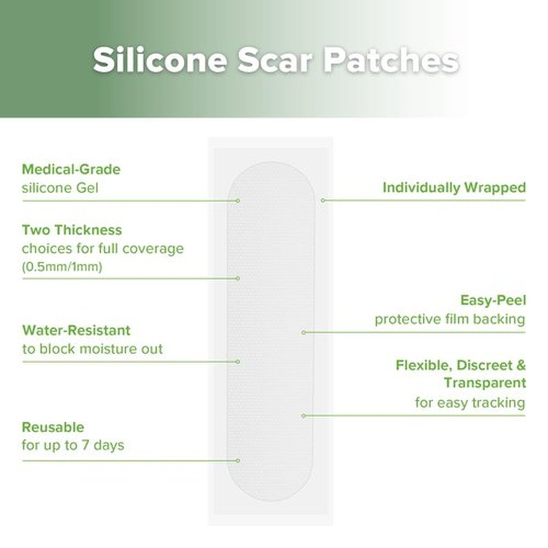 haakaa C Section Scar Silicone Strips, Silicone Scar Sheets for C-Section and Keloid Scars, Reusable Medical-Grade Silicone Scar Patches, Includes Storage Board, Two Thickness (0.5mm*3 + 1mm*3)