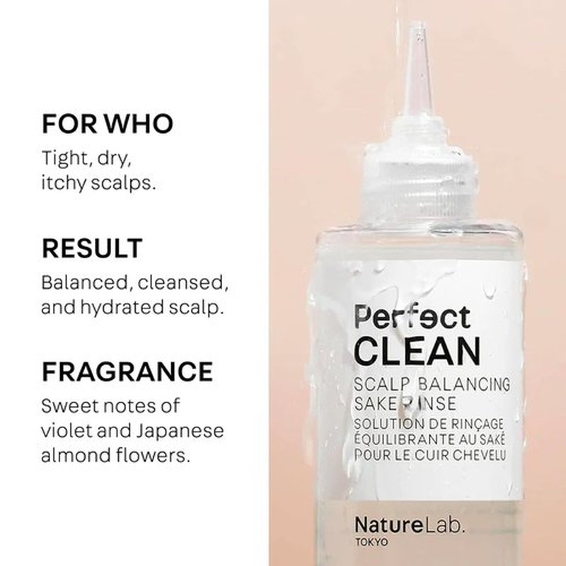 NatureLab.TOKYO Perfect Clean Clarifying Scalp Scrub 2-in-1 Shampoo and Scalp Scrub Hair Treatment (8.1 oz) & Perfect Clean Scalp Balancing Sake Rinse (7 oz)