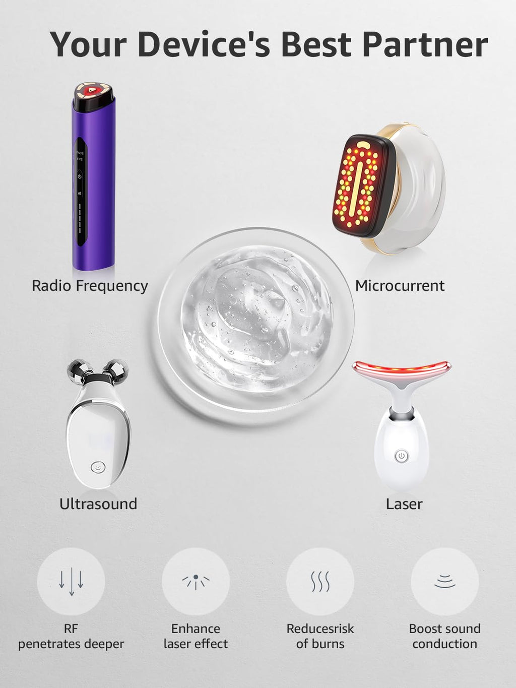 VITALY Conductive Gel for Microcurrent -Skin Care Hydrating- Cooling for Hair Removal - Microcurrent Gel for Face Massager and Use with Device 2.81 Fl Oz